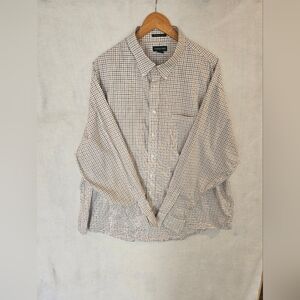 Lands' End Men's Multicolor Check Long Sleve Shirt Size 3XL 19-19 1/2 Tall